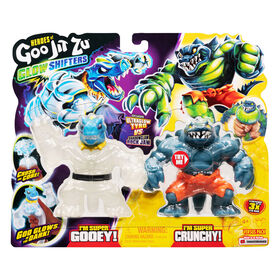 Heroes Of Goo Jit Zu Glowshifters S8 Ultraglow Tyro Vs Shadowclaw Rock Jaw