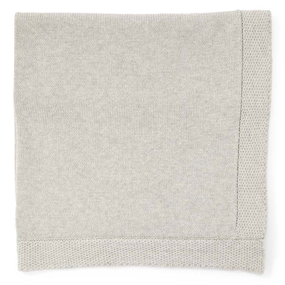 Baby Mode Signature Grey Knit Blanket with Border