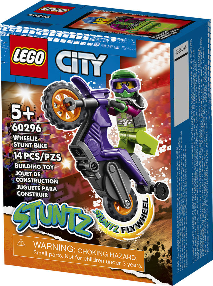 Lego 60296 City Stuntz Wheelie Stunt vélo 14 pièces New in Box 