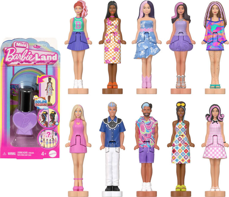 Barbie Mini BarbieLand Fashionistas Dolls, 1.5-inch Dolls in "Nail Polish" Container, Surprise Reveal (Styles May Vary)