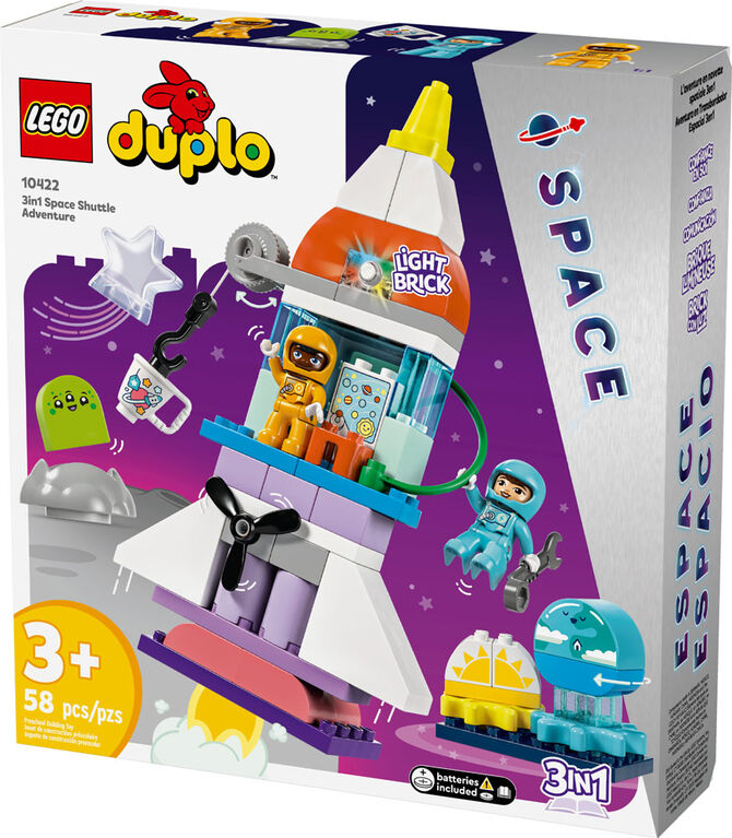 LEGO DUPLO 3 in 1 Space Shuttle Adventure Toy, Kids Role Playing Toy 10422