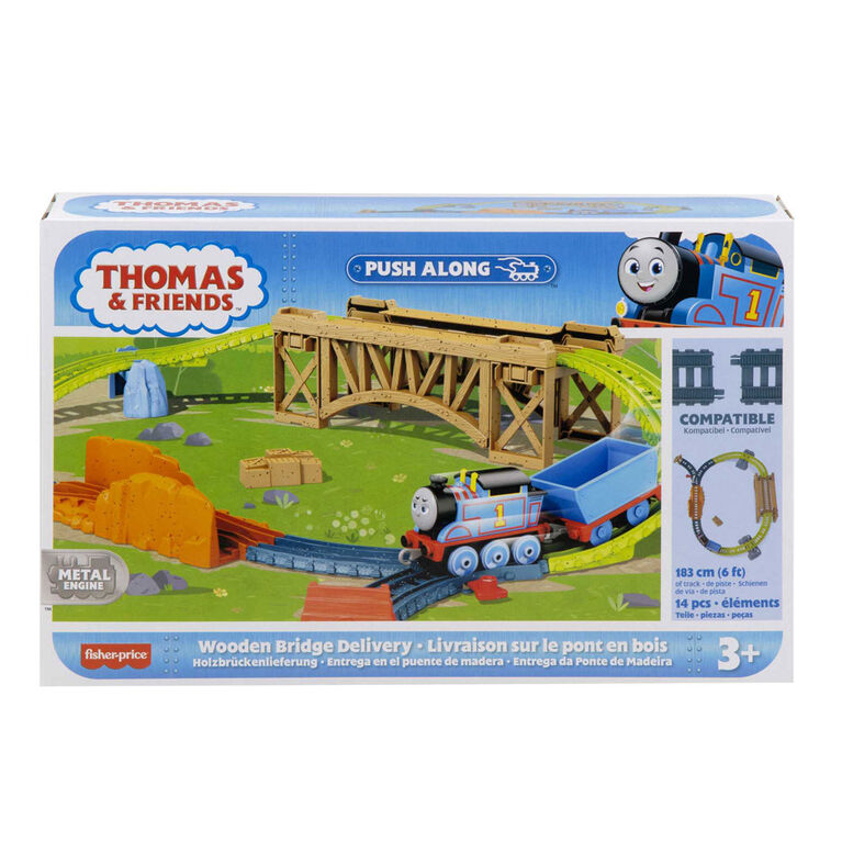 Thomas and Friends Bridge Delivery Train Set, Diecast Thomas with Loop of Track and Bridge - R Exclusive
