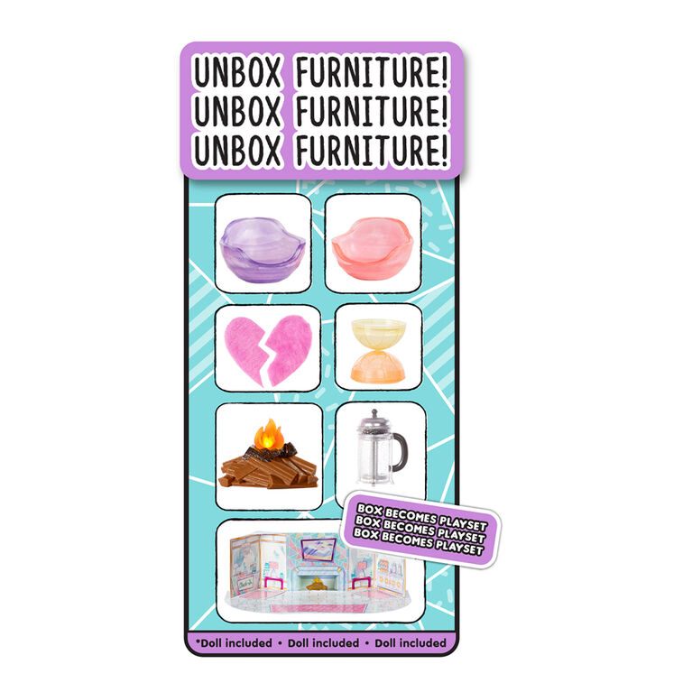 LOL Surprise Winter Chill Hangout Spaces Furniture Playset with Cozy Babe Doll