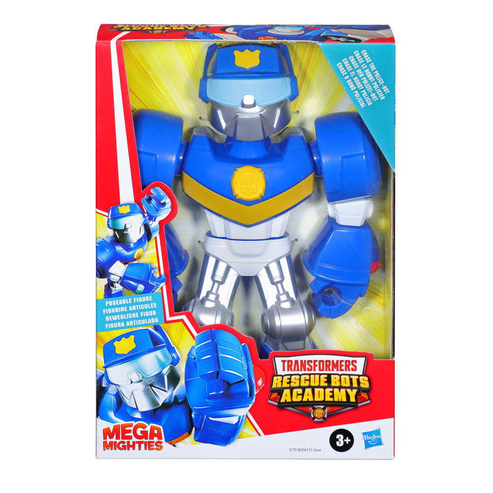 Playskool Heroes Mega Mighties Transformers Rescue Bots Academy Chase the Police Bot Figure