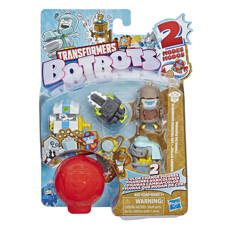 Transformers BotBots, Les Technos gourmets, emballage de 5 figurines mystère.