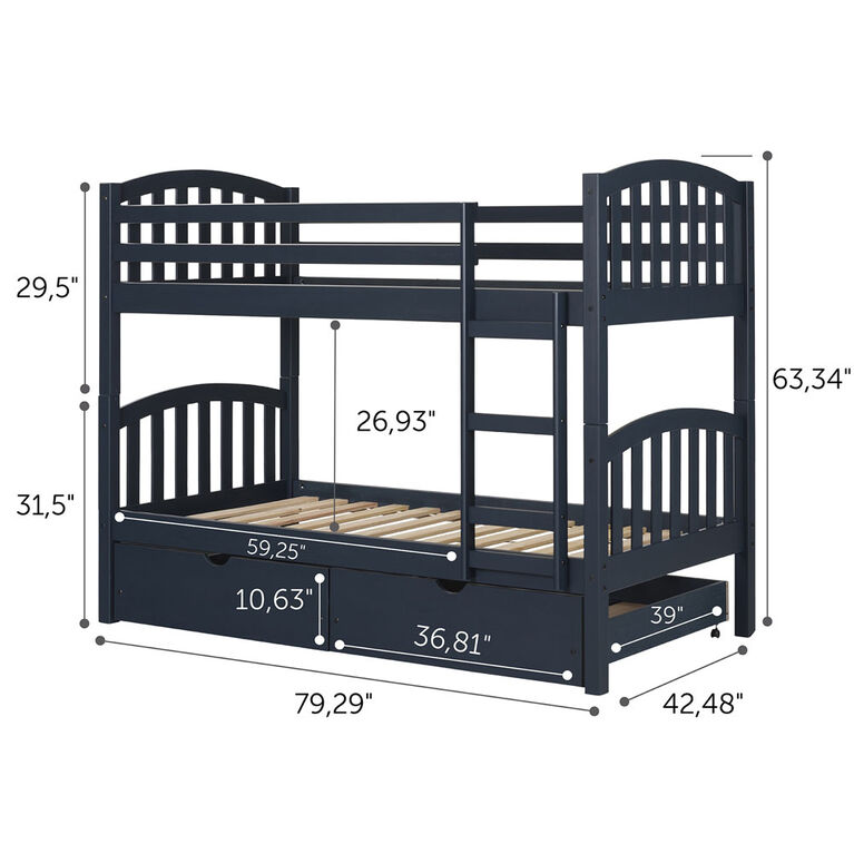 Rolling Drawers Set Navy Blue, Toys R Us Bunk Beds