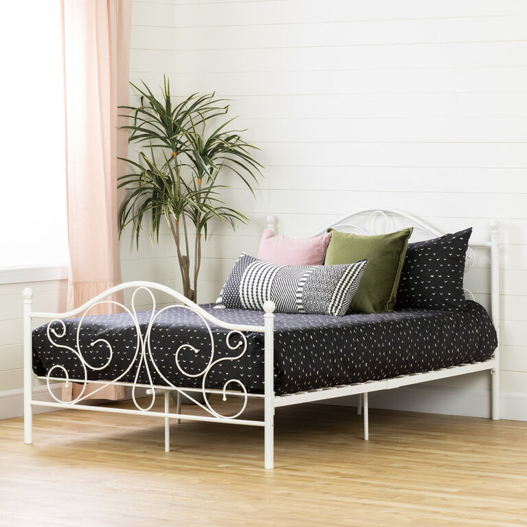 Summer Breeze Lit de métal plateforme complet Double Blanc solide
