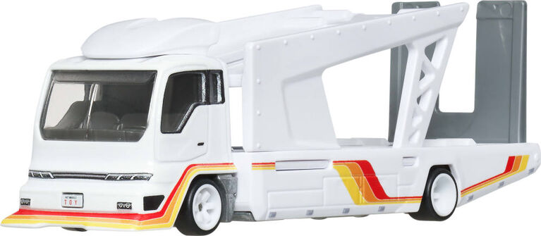 Hot Wheels Team Transport Truck & Race Car, Gift for Racing Collectors