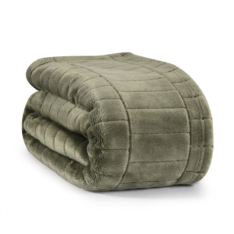 Couverture en textur&eacute; confortable recycl&eacute;es, Verte