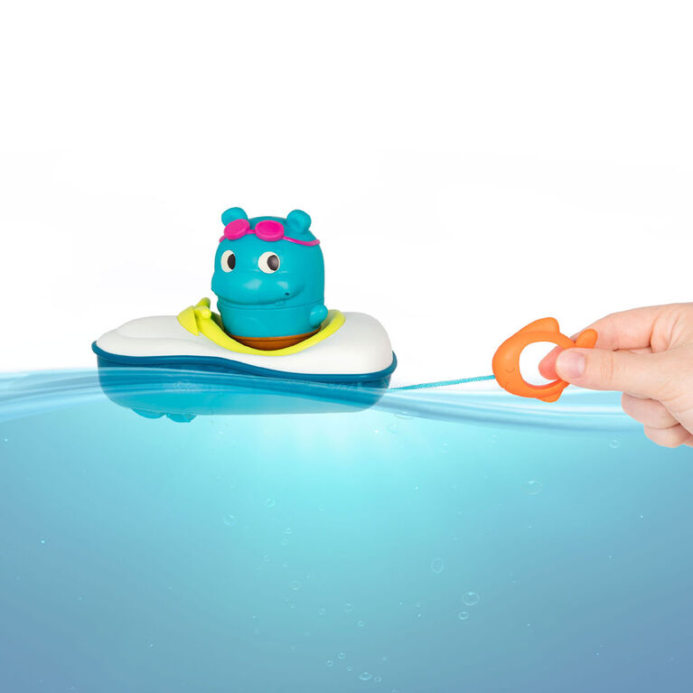 Land of B., Pull and Go Rider, Pull-Back Bath Boat and Toy Hippo
