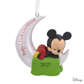 Hallmark Disney Mickey Mouse Baby's First Christmas 2021 Christmas Ornament - English Edition