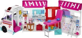 Barbie Toys, Transforming Ambulance and Clinic Playset, 20+ Accessories, Care Clinic