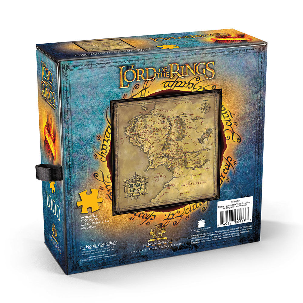 The Noble Collection The Lord of the Rings Map of Middle-earth 1000pc Jigsaw Puzzle - English Edition