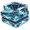 Hurley 2-In-1 Inflatable Pool Float Lounger, Blue Ocean Wave Design