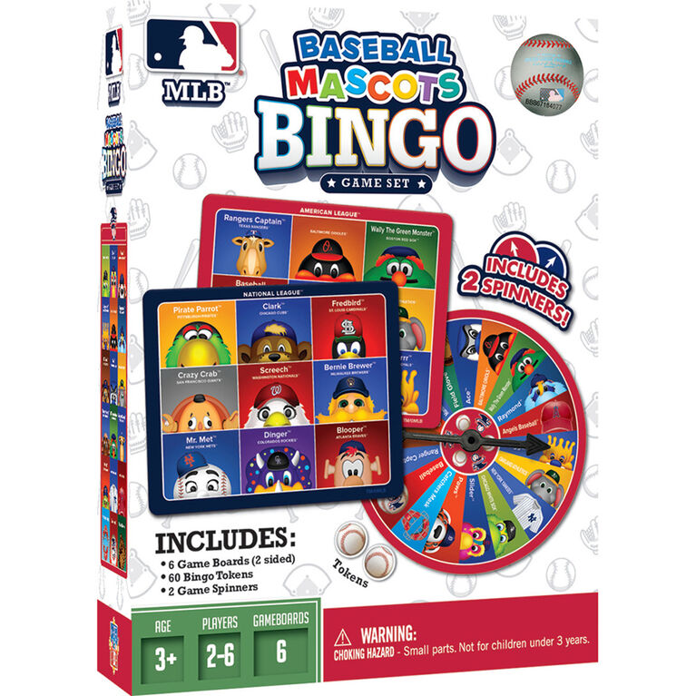 Masterpieces Puzzle Company MLB League Mascots Bingo jeu de plateau - Édition anglaise