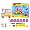 Play-Doh Peppa et le camion de glaces, figurines Peppa et George, 5 pots de pâte à modeler atoxique