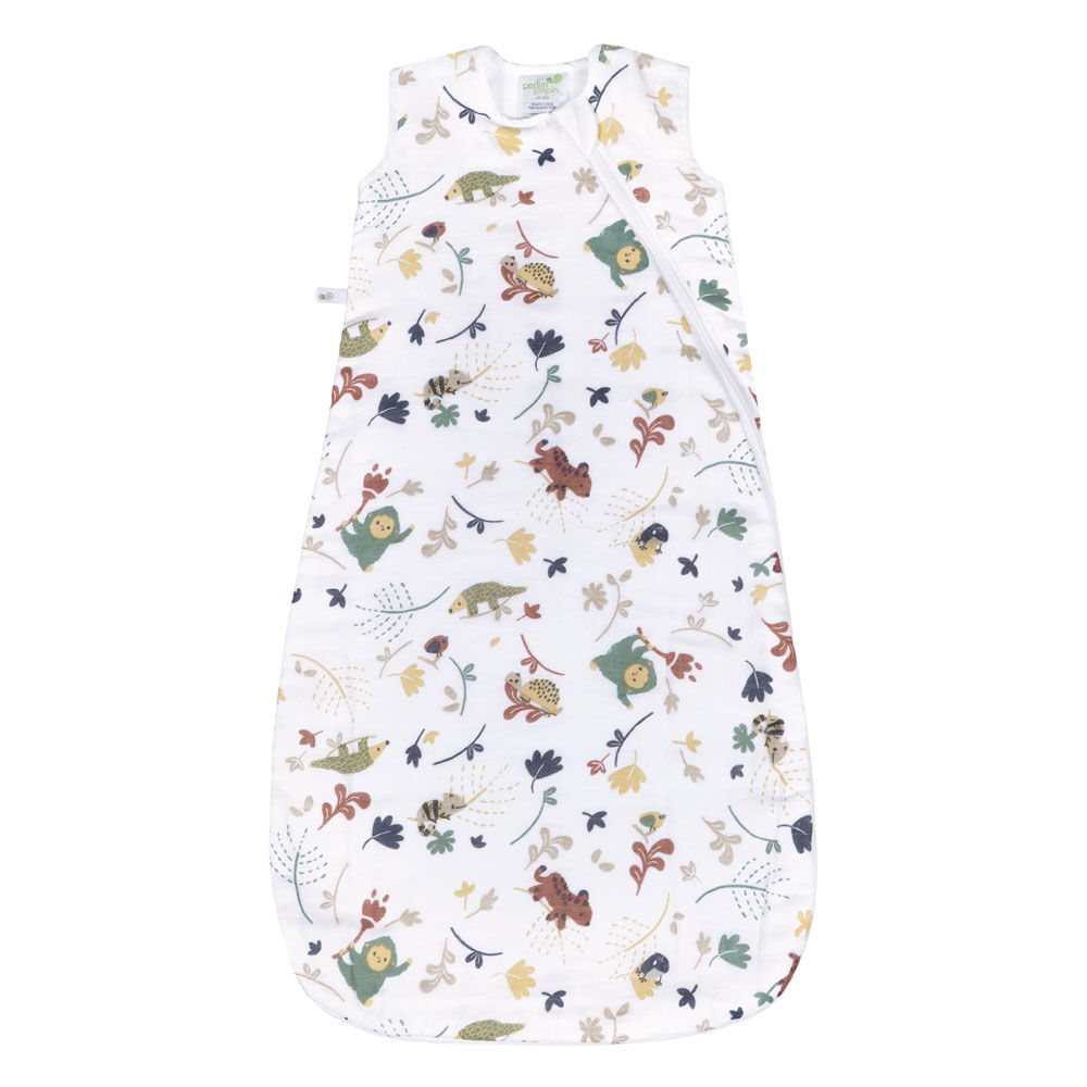 Perlimpinpin-Muslin sleep bag 1.5 TOG-Jungle green-18-36m