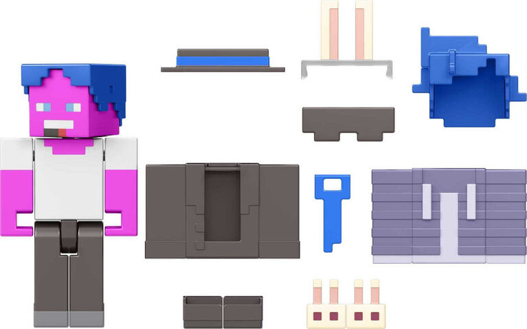 Minecraft Creator Series Bunny Slippers + Striped Tie Figures