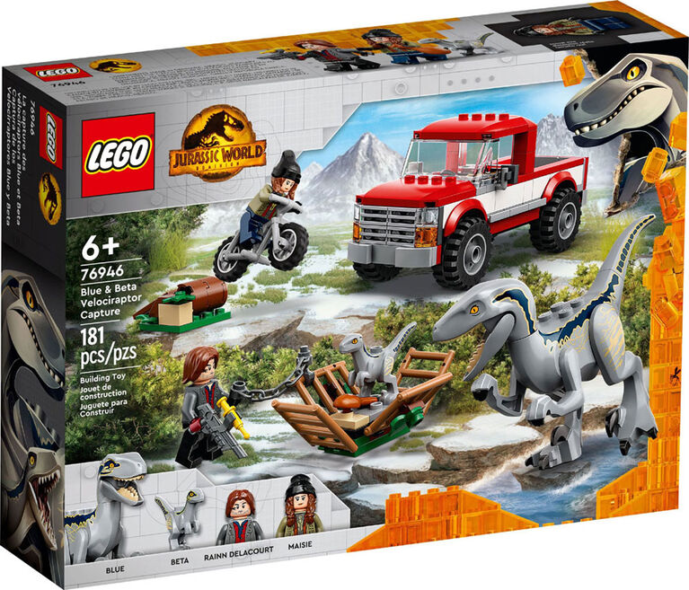 LEGO Jurassic World Blue and Beta Velociraptor Capture 76946 Building Kit (181 Pieces)