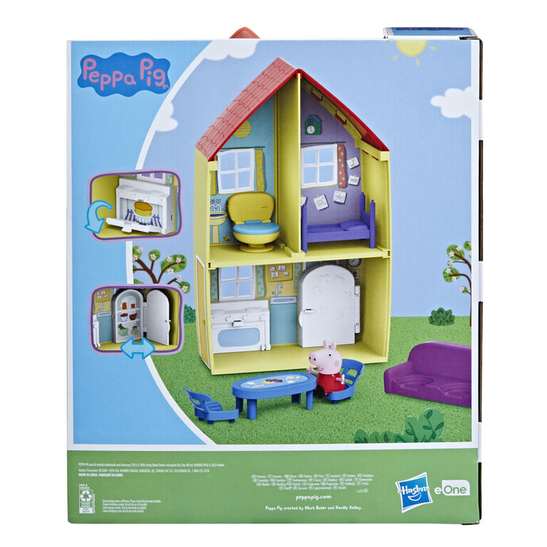 Peppa Pig Peppa's Adventures Peppa's Family House Playset Preschool Toy, includes Peppa Pig Figure and 6 Accessories