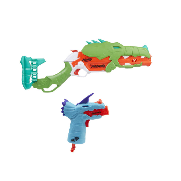 Nerf DinoSquad Combo Pack, 2 Nerf Blasters, 15 Nerf Elite Darts, 2 Exclusive Dinosaur Designs - R Exclusive