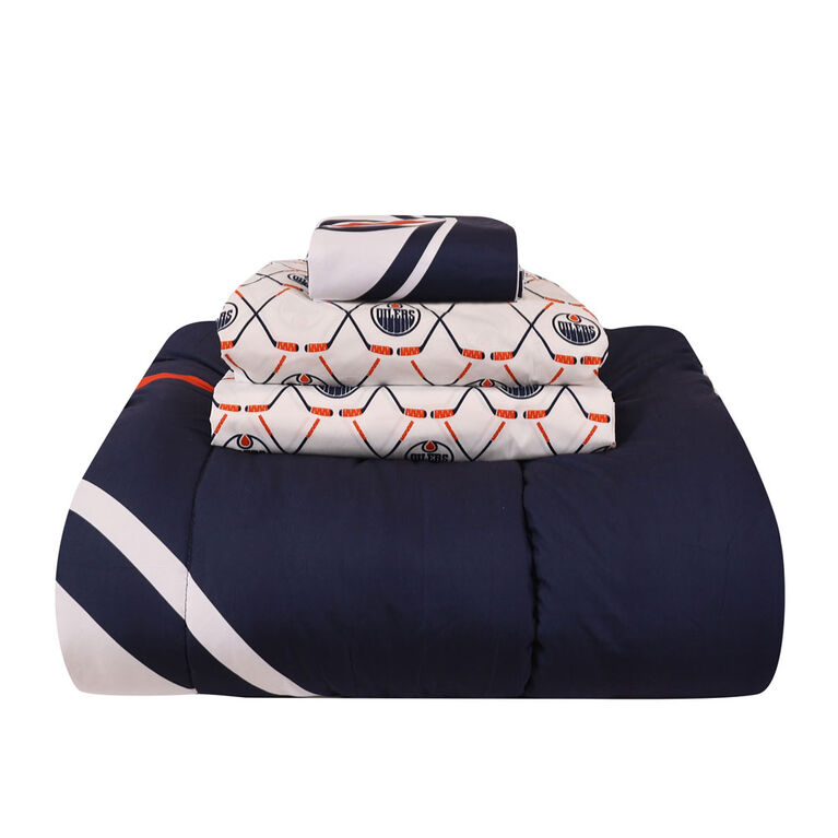 NHL Edmonton Oilers 4-Piece Twin Bedding Set