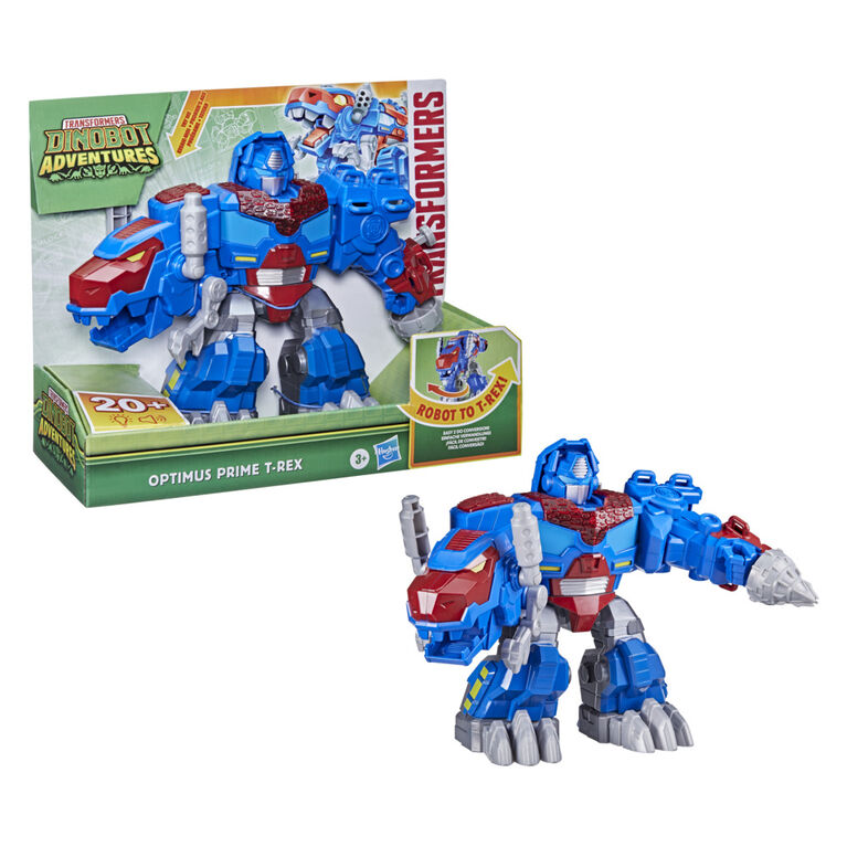 Transformers Dinobot Adventures Optimus Prime T-Rex Converting Toy with Lights and Sounds