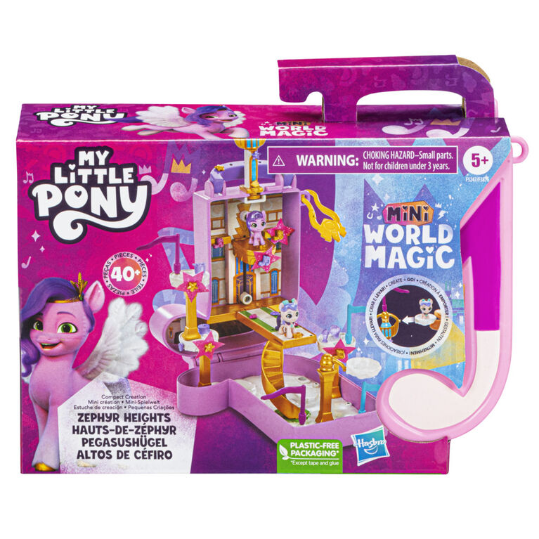 My Little Pony Mini World Magic Compact Creation Zephyr Heights Toy - Portable Playset with Princess Pipp Petals Pony