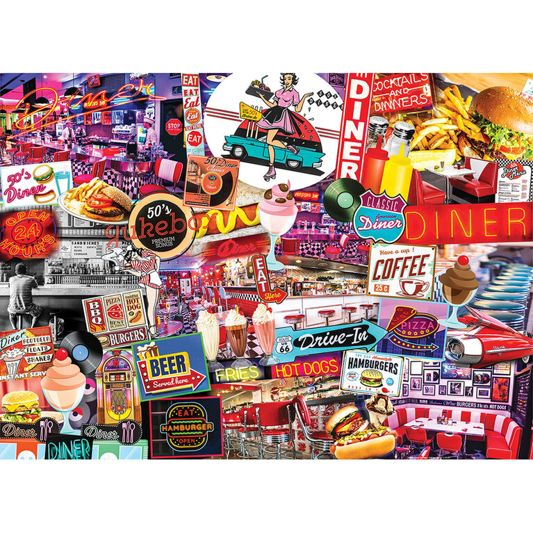 Flashbacks Quick Stop Diner 1000 Piece Jigsaw Puzzle