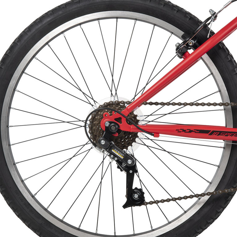 Huffy Incline 24-inch Men's 18-speed Mountain Bike with Front Suspension, Red - R Exclusive