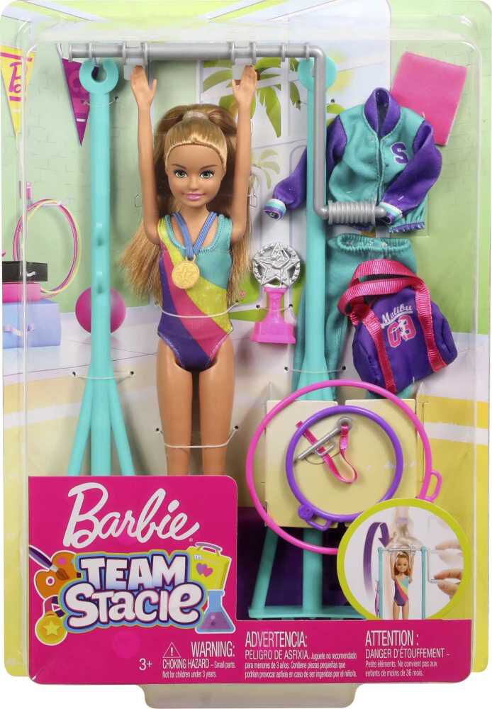 barbie team stacie doll gymnastics playset with accessories