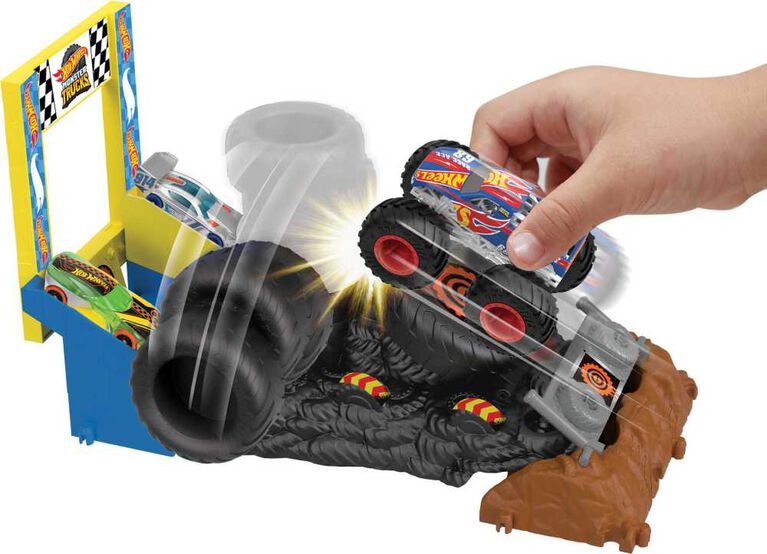 Hot Wheels Monster Trucks Arena Smashers Race Ace Smash Race Challenge Playset