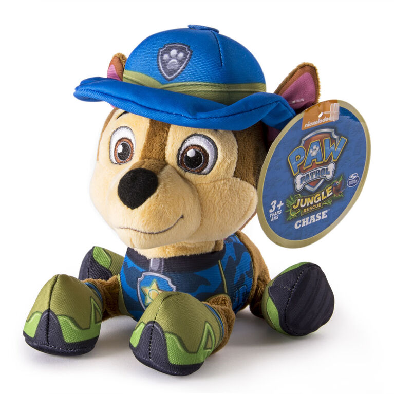 Paw Patrol - Sauvetage dans la jungle - Peluche de 20 cm - Chase