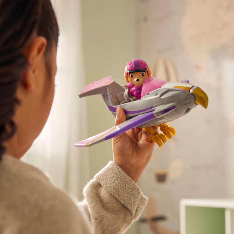 PAW Patrol Jungle Pups, Skye's Falcon Vehicle, Avion à réaction avec figurine à collectionner