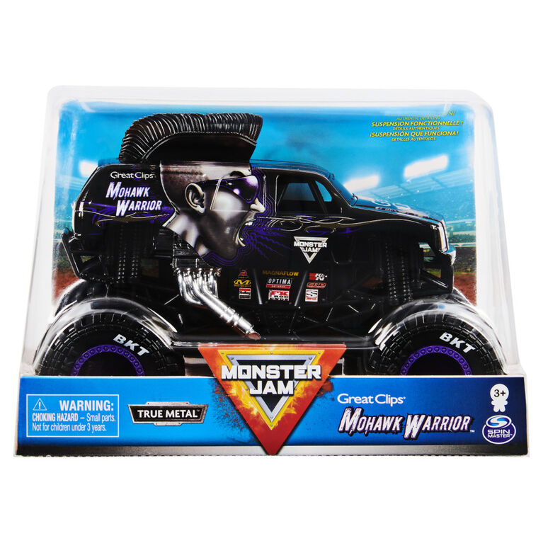 Monster Jam, Official Mohawk Warrior Monster Truck, Die-Cast Vehicle, 1:24 Scale