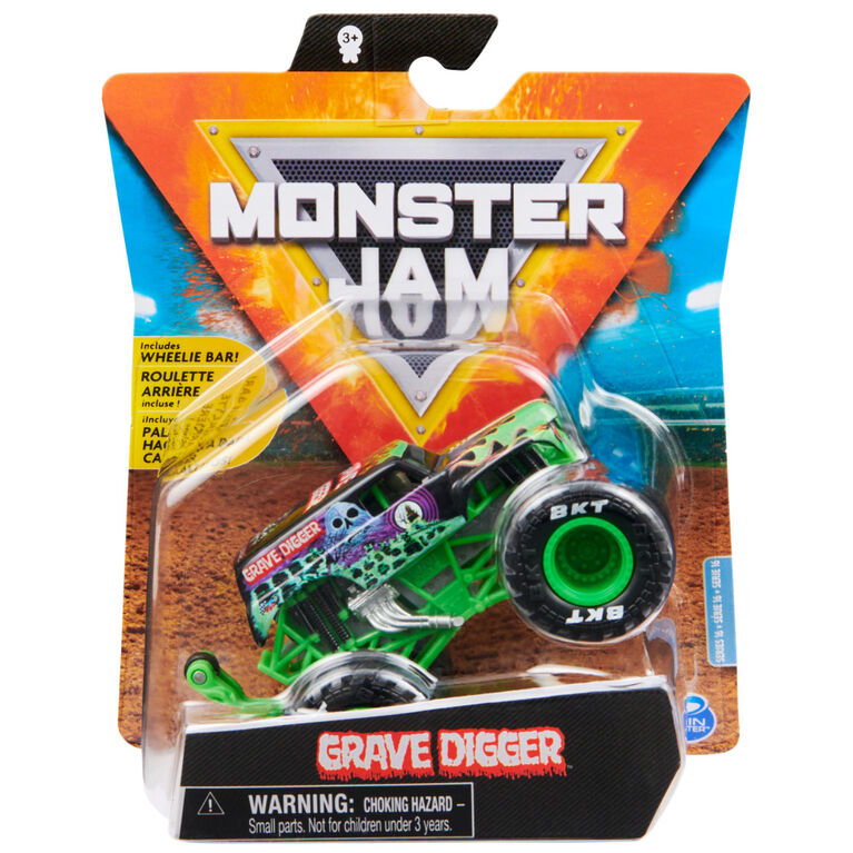 Monster Jam, Official Grave Digger Monster Truck, Die-Cast Vehicle, Show Time Series, 1:64 Scale