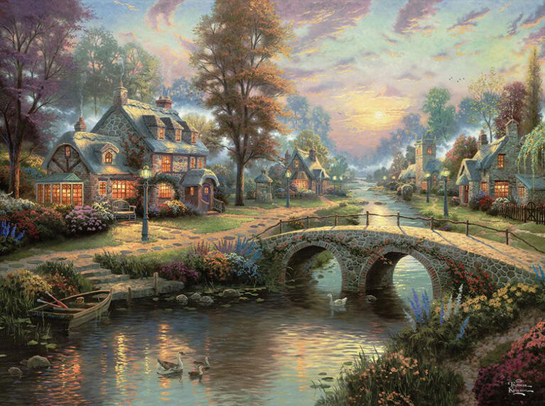 Ceaco - Thomas Kinkade 1000 Piece Puzzle - Sunset On Lamplight Lane
