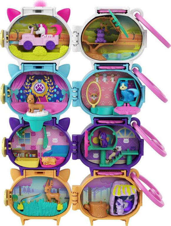 Polly Pocket Connexions animales Coffret empilable Panda rouge