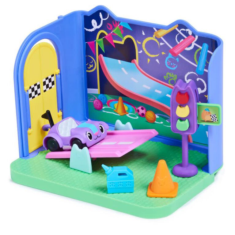Gabby's Dollhouse, Carlita Purr-ific Play Room with Carlita Toy Car, Accessories, Furniture and Dollhouse Deliveries