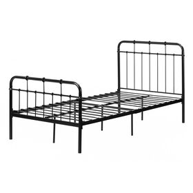 Vito Twin Metal Complete Bed Pure Black