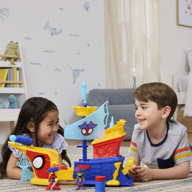 Marvel Spidey and his Amazing Friends Water-Webs Webs Ahoy Bubble Pirate Ship Toy
