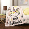 Emoji Unicorn Plush Throw 50" x 60" True Believer