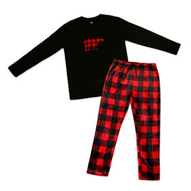 J&L Designs Ladies 2-Piece Set Pajama Buffalo Bear