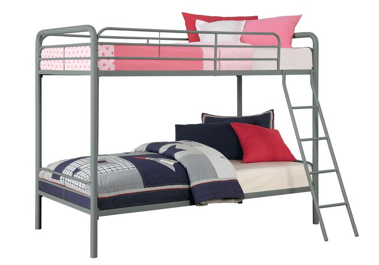 DHP Twin over Twin Bunk Bed -  Silver