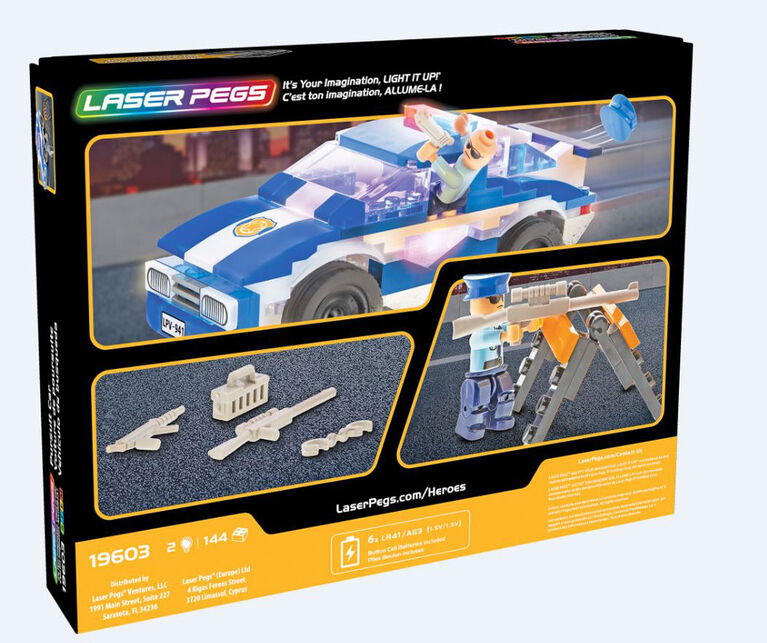 Collection Héros de Laser Pegs - Police Pursuit Car