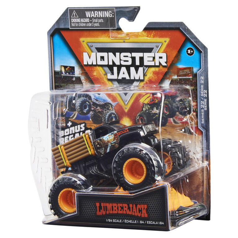 Monster Jam, Official Lumberjack Monster Truck, Die-Cast Vehicle, Arena Favorites Series, 1:64 Scale, Kids Toys for Boys Ages 3 and up