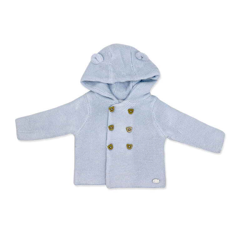 Rock a Bye Baby Coffret cadeau 2 pi&egrave;ces cardigan et pantalon en tricot bleu 6-9 mois