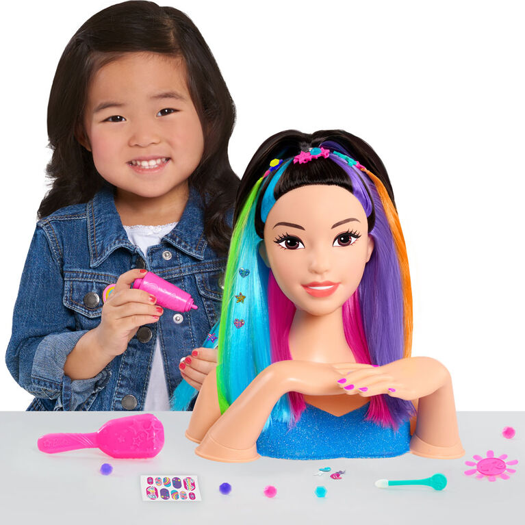 Barbie Rainbow Sparkle Deluxe Styling Head Black Hair R Exclusive Toys R Us Canada