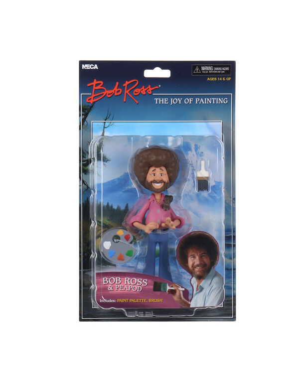 Bob Ross- 6" Scale Action Figure- Toony Figure  Bob Ross with Peapod