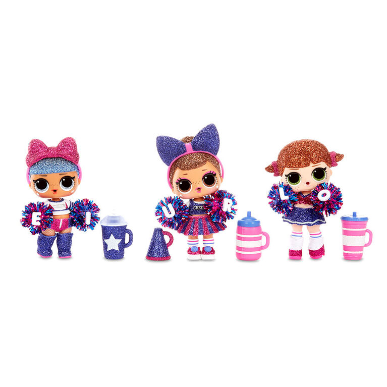 L.O.L. Surprise! All-Star B.B.s Sports Series 2 Cheer Team Sparkly Dolls with 8 Surprises